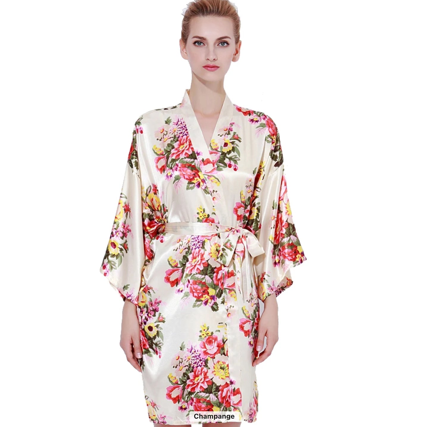 Silky Flower Nightgown Robe