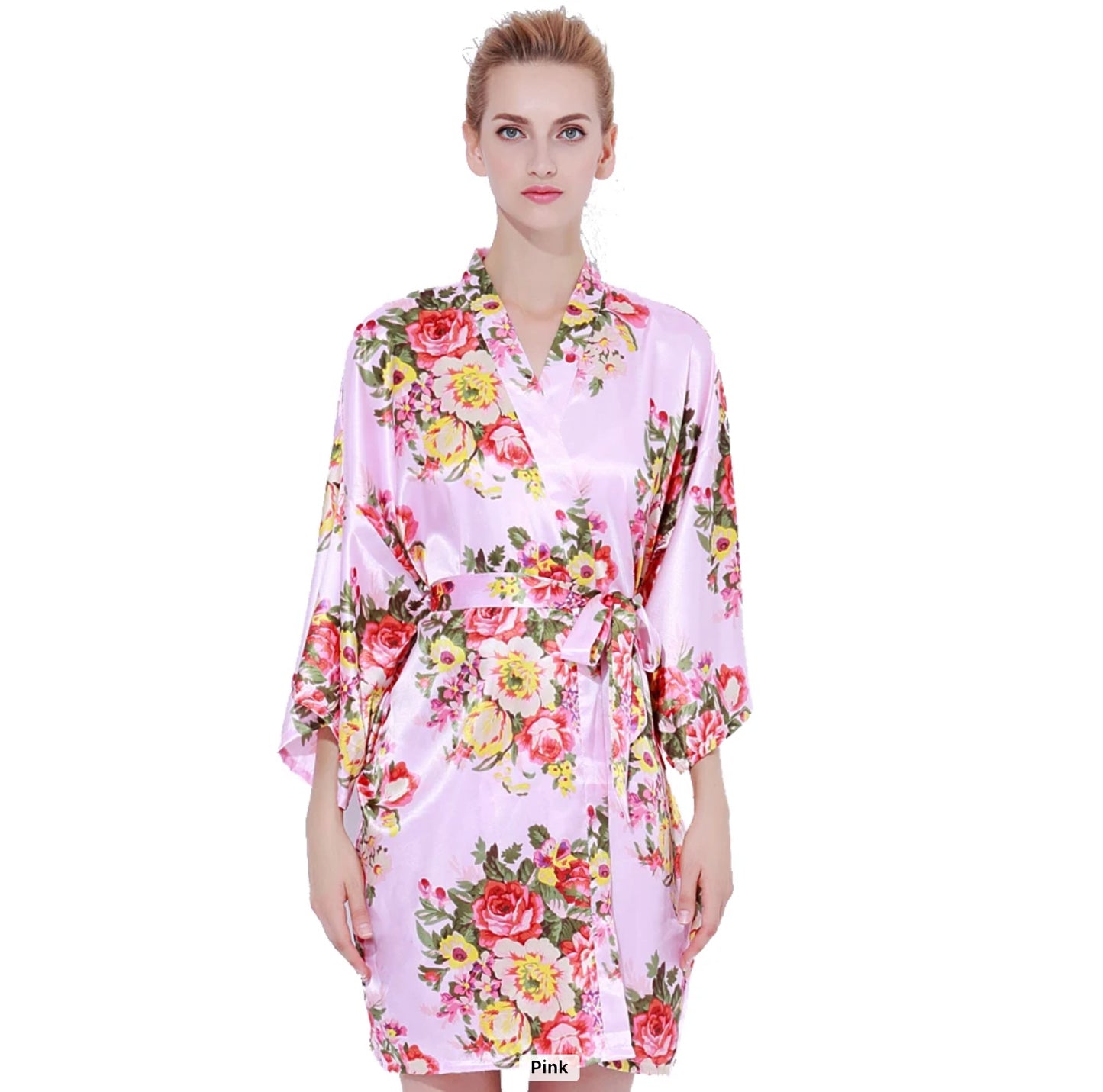 Silky Flower Nightgown Robe
