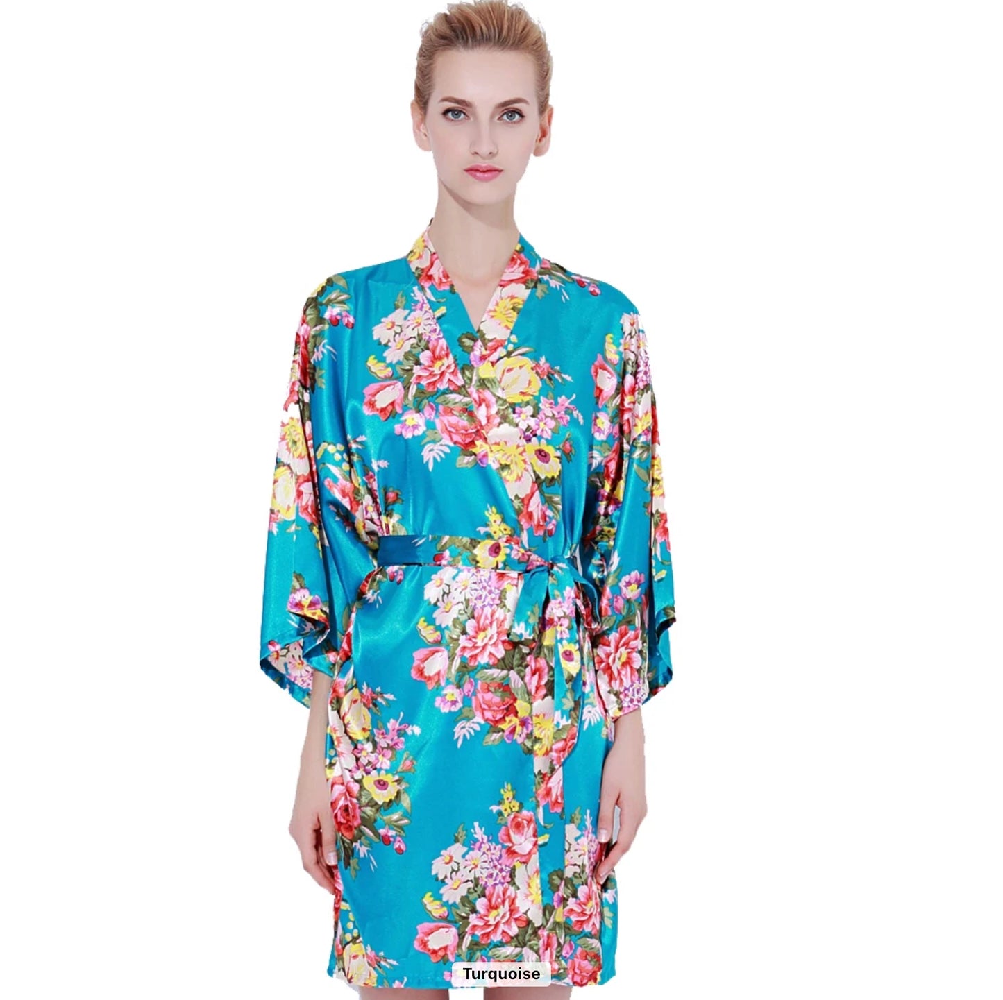 Silky Flower Nightgown Robe