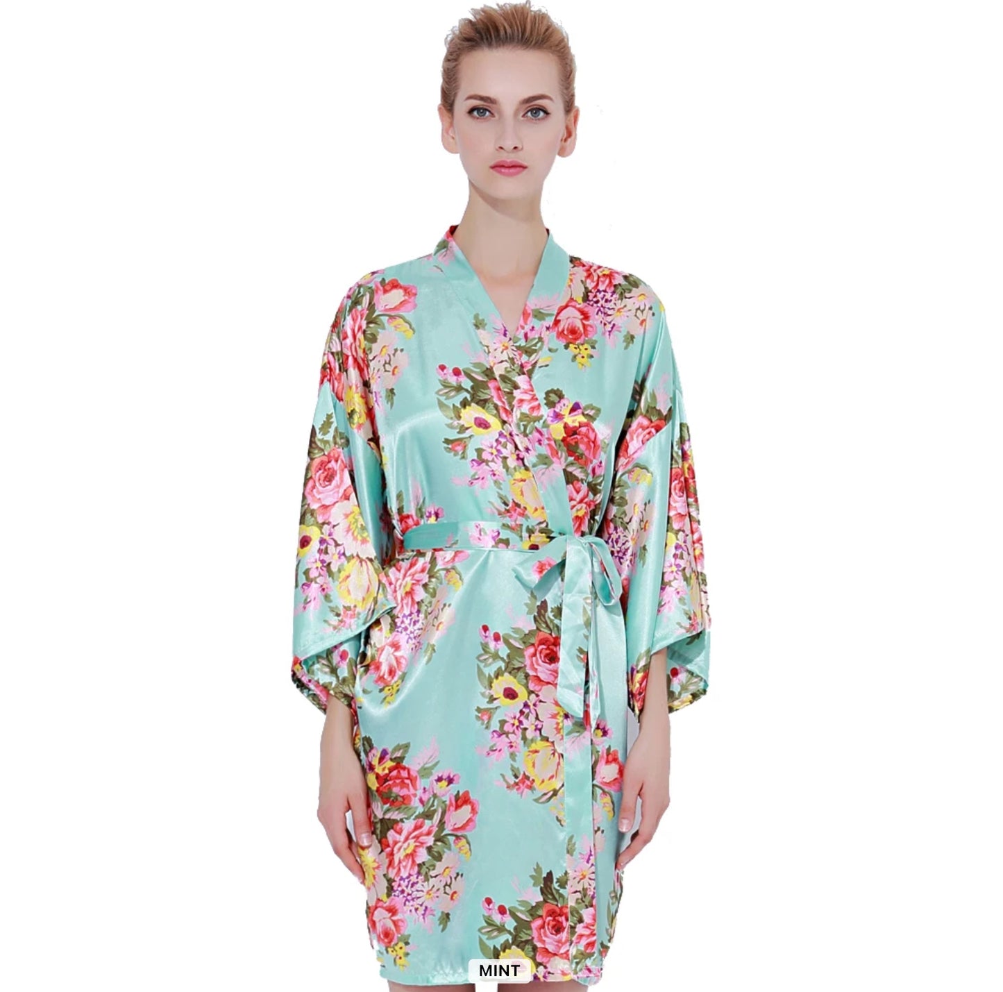Silky Flower Nightgown Robe