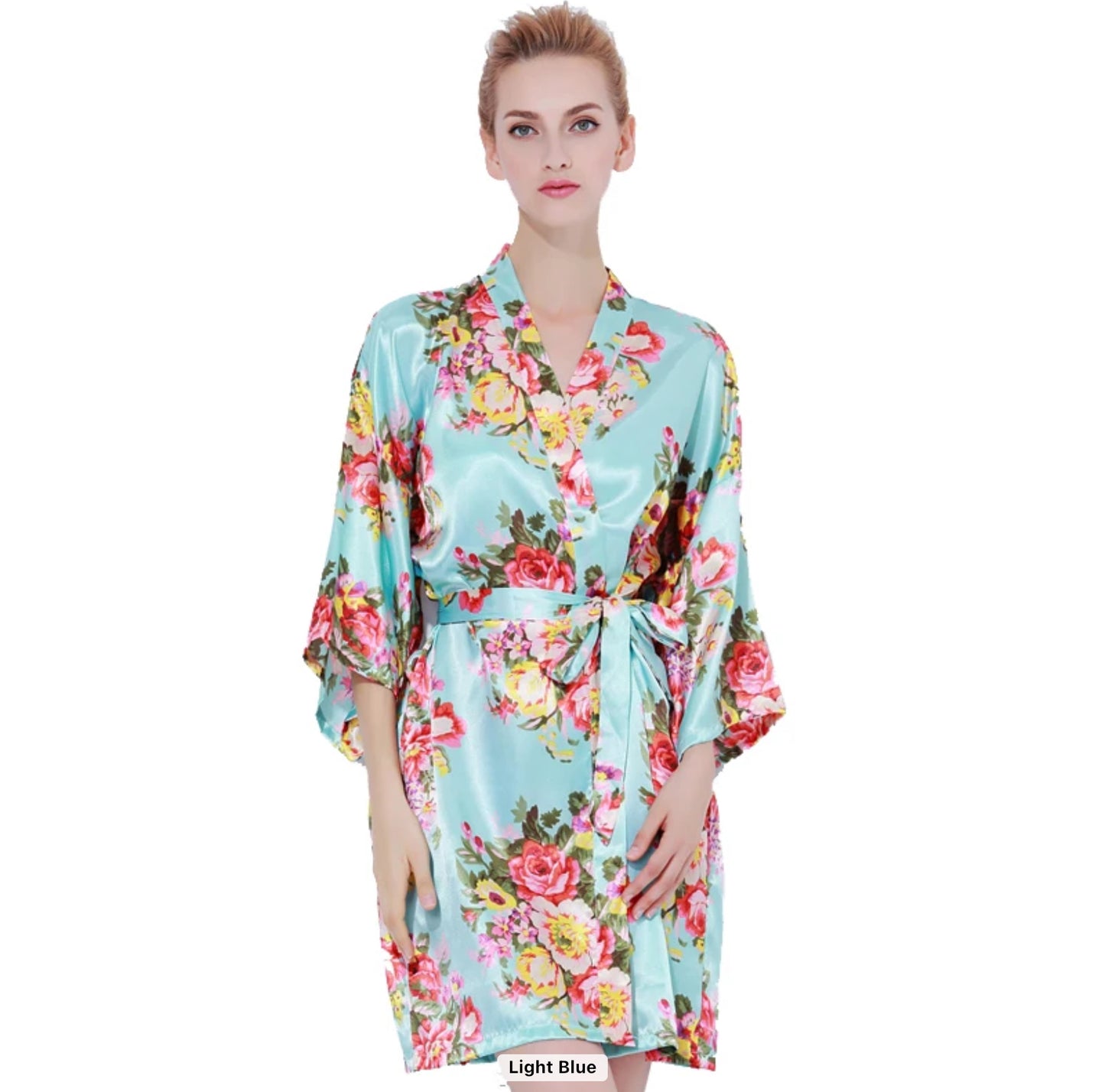 Silky Flower Nightgown Robe