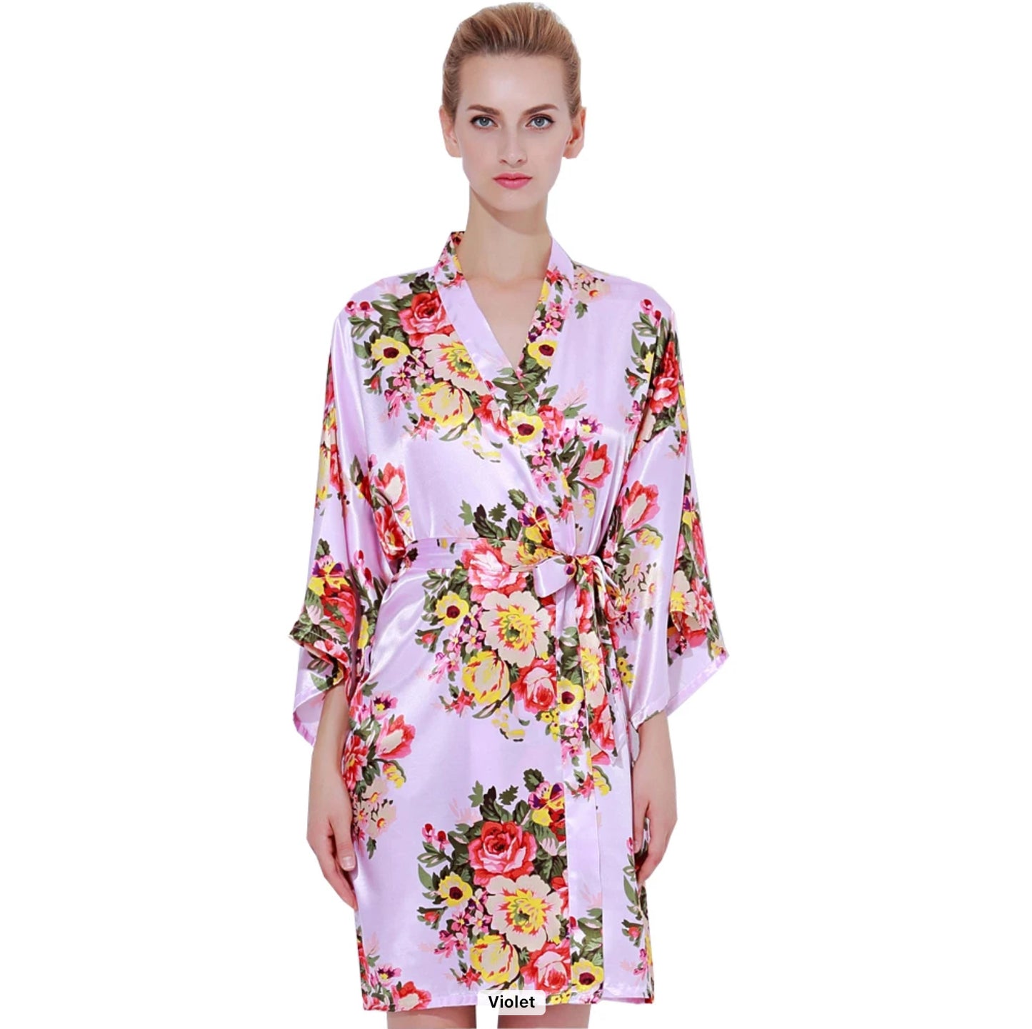 Silky Flower Nightgown Robe