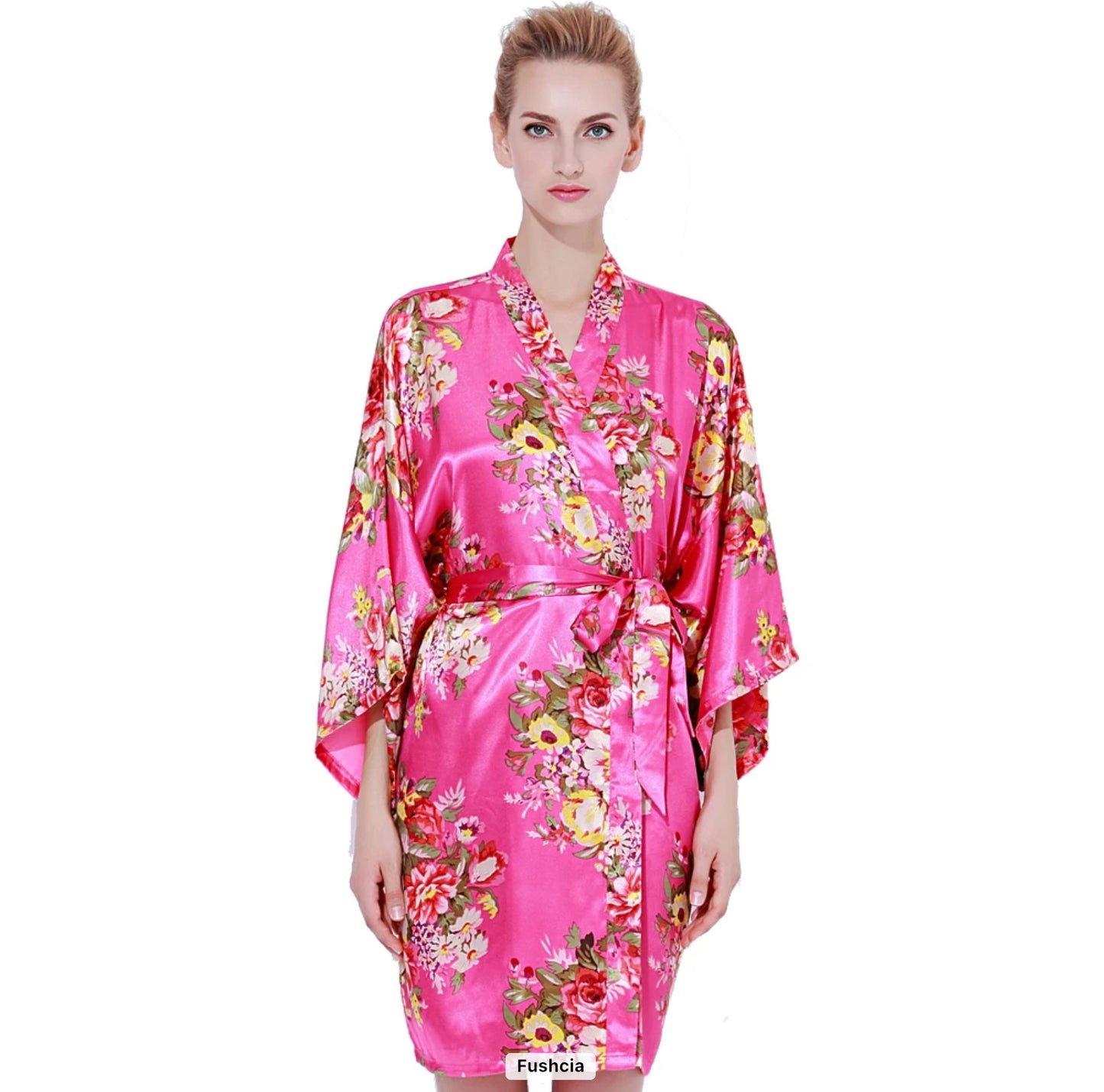 Silky Flower Nightgown Robe