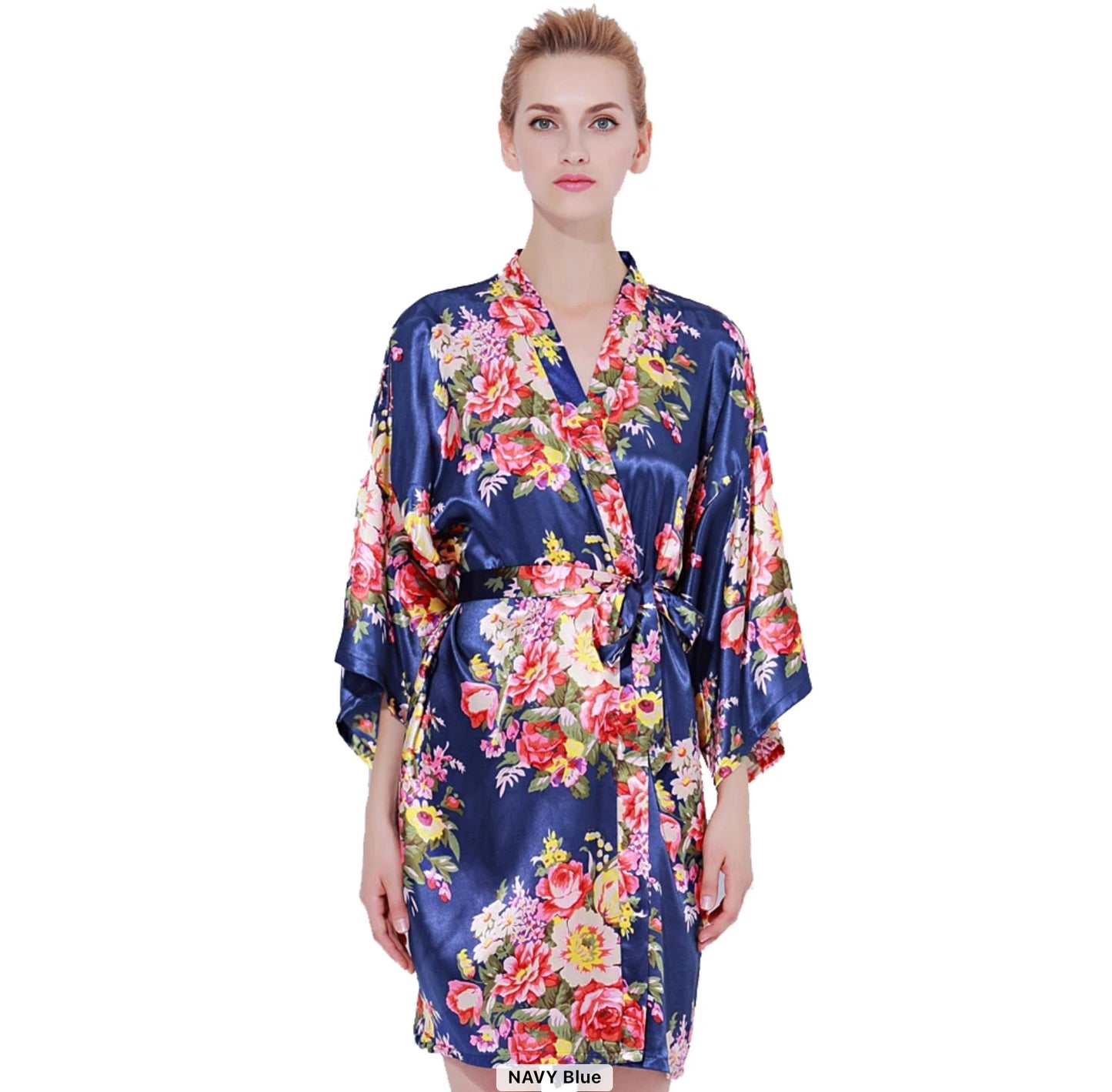 Silky Flower Nightgown Robe